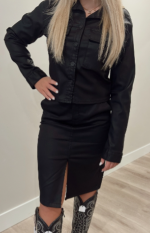 Hidden high rise midi trouser skirt