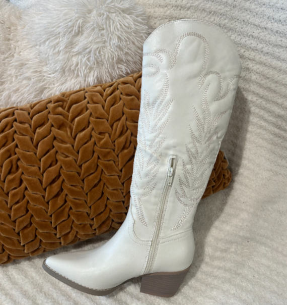 Oasis Society White western tall boots