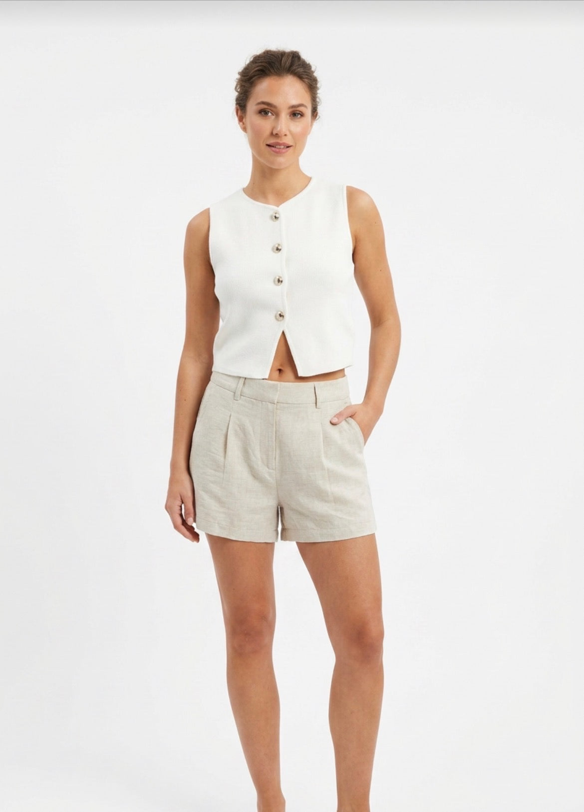 The Workshop Cropped Knit Sweater Vest