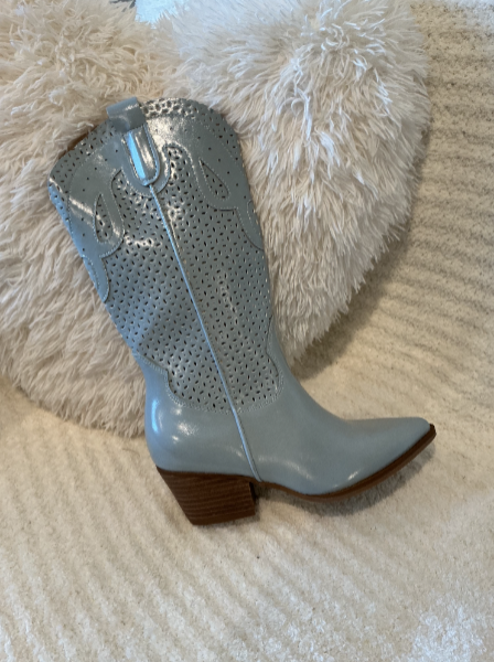 Oasis Society blue perforated western boots